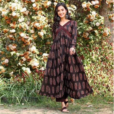 Alia style beautiful print kurta with pant